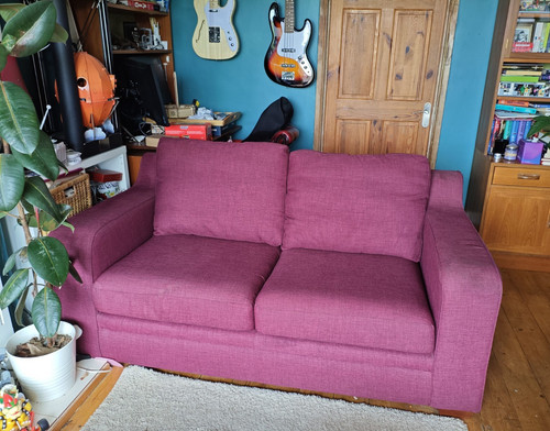 Dfs purple fabric seater - dfs,