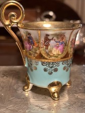 VINTAGE BAVARIA CAN CUP 22KT GOLD PLATE HAND PAINTED STUNNING