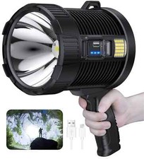 Rechargeable Solar USB LED Spotlight Handheld Flashlight Searchlight 900000Lumen