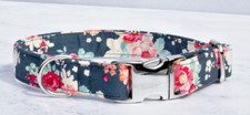 Dog Collar, Metal Buckle, Plastic Buckle, Tilda Fabric, Floral Dog Collar, Dog
