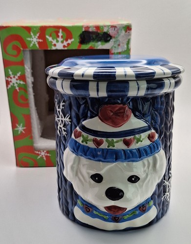 Ceramic dog treat jar - treat, canister