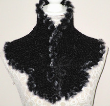 Hand Knit Ruffled Scarf Collar