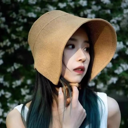 Linen straw regency bonnets - straw,