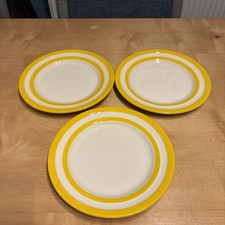 T G Green Cornishware Yellow 3x Breakfast Plates 22cm