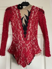 Used rhythmic gymnastics leotard, colour  red, girls of 6-7 yrs old