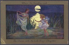 The Dance with the Lake King's Daughter - 1916 art  postcard by Sybil Barham