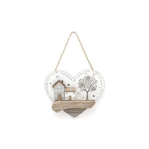 Wooden houses heart sign wall - houses,