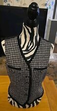 Mondi Collection Black And White Womens Woven WAISTCOAT SIZE 36 Made In Germany 