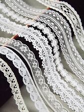 NARROW 10-20mm LACE RIBBON TRIM White Bridal Shabby Chic Cards Sewing florist 