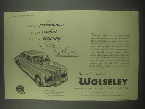 1954 wolseley car - 4/44,
