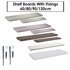 Floating Shelves 60cm,80cm,90cm,120cm Lengths - Shelf Boards Come With Fixings