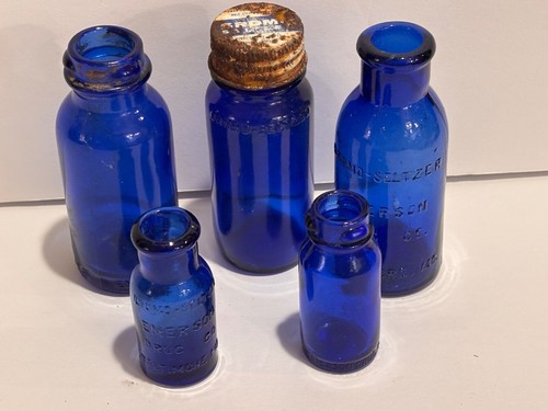 Vintage bottles cobalt - bottles, blue