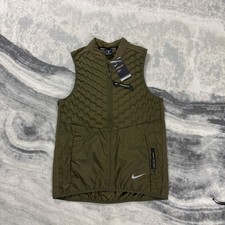 Vintage Nike Aeroloft Khaki Green Size Medium Running Vest Body Warmer Gilet