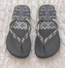  iPanema Black/Lavender/Silver  tribal Patten Flip  Flops 35/36 unworn.