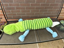 Ikea Barnslig Krokodil Crocodile Soft Plush Stuffed Toy Blue Green Striped 30"