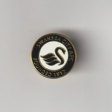 SWANSEA CITY F.C. 'Black' Club Crested Enamel Badge FREE POST UK