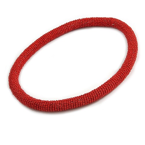 Statement chunky red beaded - red,