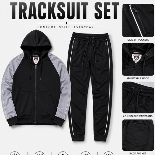Men black grey - black/grey, zip