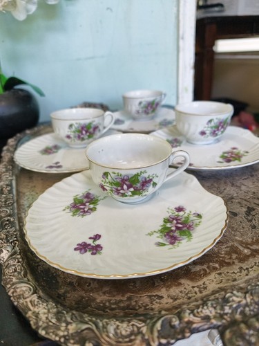 Set vintage tea toast - of,