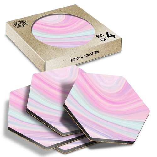 Hexagon coasters pink - -,