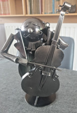Novelty Metal Double Bass Player Wine Bottle Holder E406
