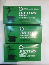 3 BOXES OF Dieters' Drink Bebida Dietetica Natural Leaf Brand Dieters 54 Tea Bag