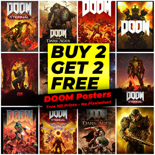 Doom video game poster - video, art