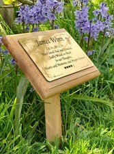 Solid Oak Memorial Stake