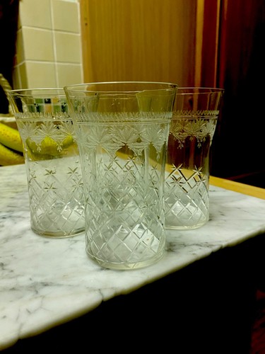 Antique cut and etched lady - cut,