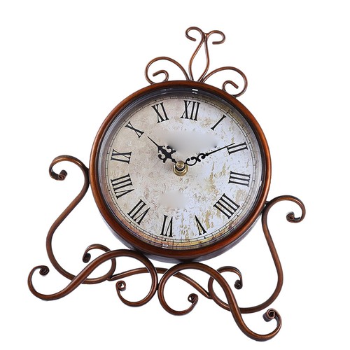 Retro antique iron desk clock - iron,
