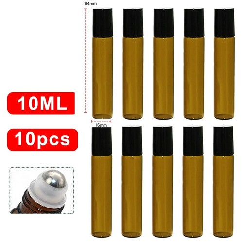 10ml 10pc roller bottles - roller, amber