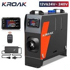 KROAK® 8KW Air Diesel Night Heater 12V 24V W/ 240V AC Adapter For Truck RV