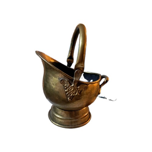 Brass coal scuttle - coal, vintage