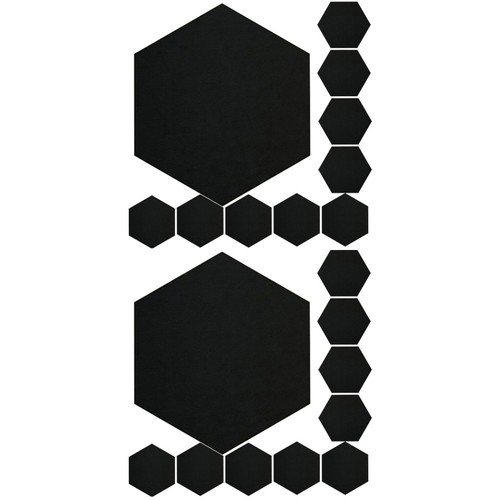 Black hexagon felt soundproof - hexagon,