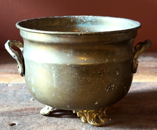 Vintage brass jardiniere - vintage,