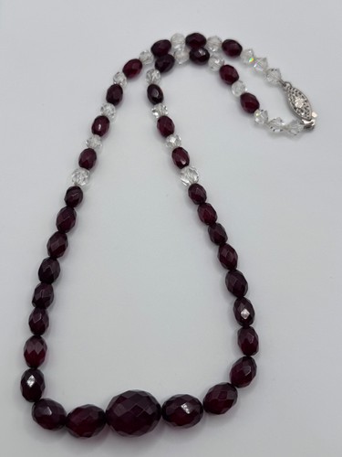 Vintage faceted cherry amber - vintage,