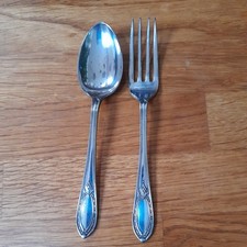 set Child's fork & spoon vintage EPNS silver plate EW & Co
