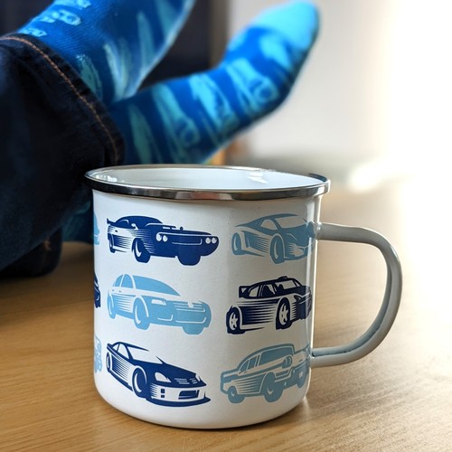 Car gift set enamel mug - enamel,