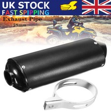 Exhaust Muffler Tail Pipe Silencer Tube 28mm For Motorcycle Scooter Moped Bikes