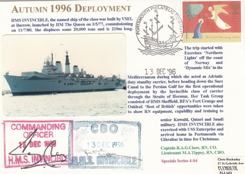 Hms invincible signed - hms,