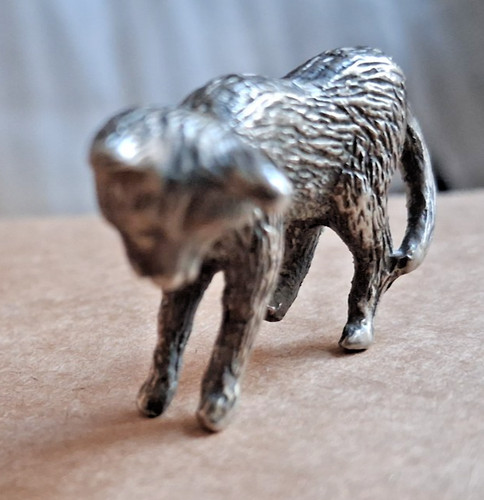 Small pewter cat ornament - pewter,