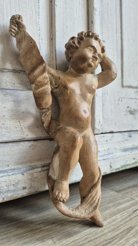 Antique carved wooden - antique, angel