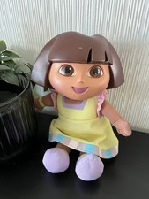 Dora The Explorer Doll Wearing Yellow Dress  Hard Vinyl Head With Soft Body