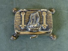 VINTAGE SOLID BRASS STAMP BOX