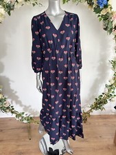 Womens Joules Sienna Dress Size 12 16 & 22 Navy Sprig Floral NEW FREEPOST OZ01