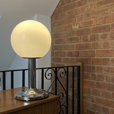 Vintage Durlston Designs Chrome & Glass Globe Table Lamp Light Mid Century 1960s