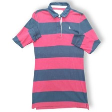 Jack Wills Dress UK 10 – Burgundy & Blue Rugby Stripe Cotton Long Sleeve Casual