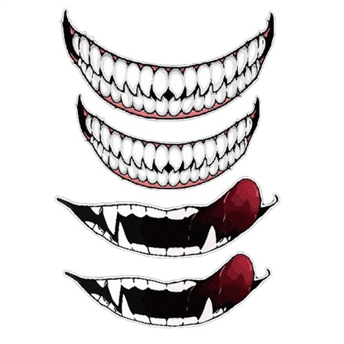 Evil smile hard hat stickers - smile,