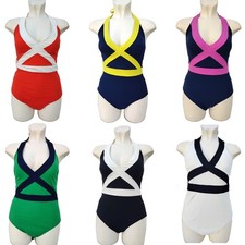 BODEN Kefalonia Swimsuit Halter Neck Block Swim Size 8 10 12 14 16 18 Reg Long