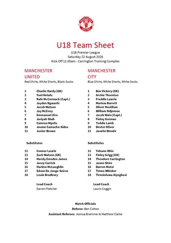 Official teamsheet manchester - official,